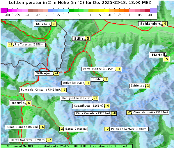 Temperatur, 18. 12. 2025