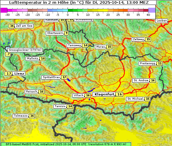Temperatur, 14. 10. 2025