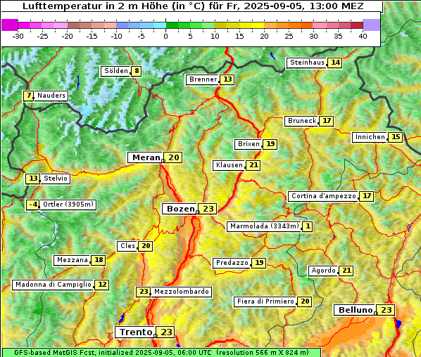 Temperatur, 5. 9. 2025