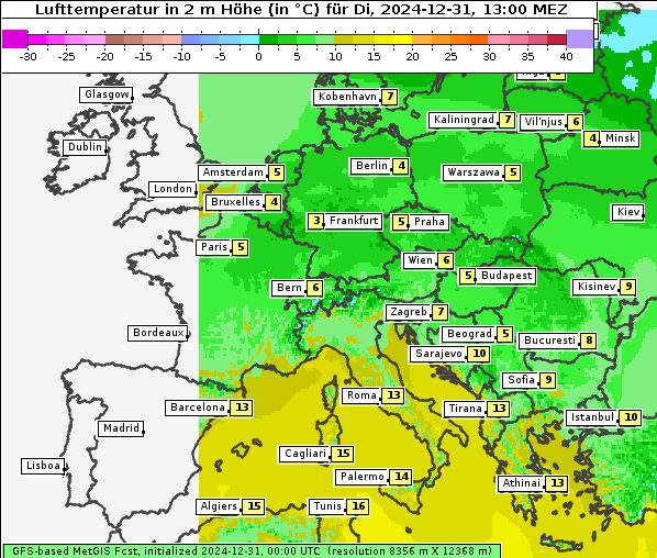 Temperatur, 31. 12. 2024