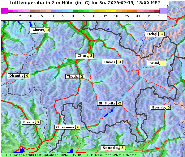 Temperatur, 15. 2. 2026