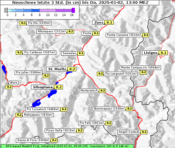 Neuschnee, 2. 1. 2025