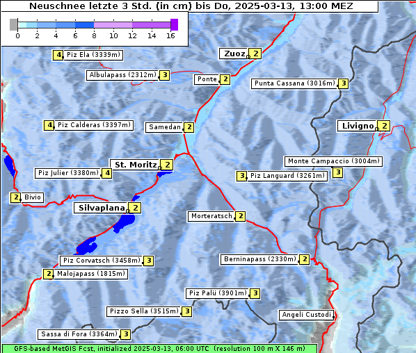 Neuschnee, 13. 3. 2025