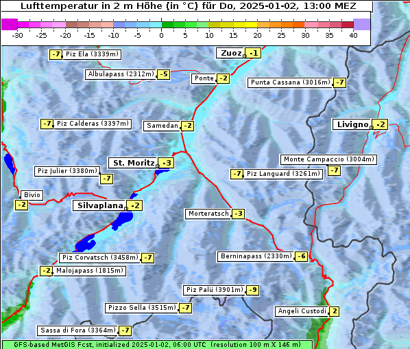 Temperatur, 2. 1. 2025