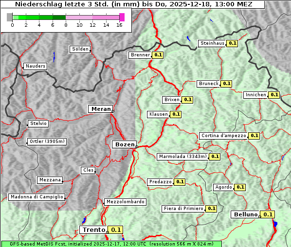 Niederschlag, 18. 12. 2025