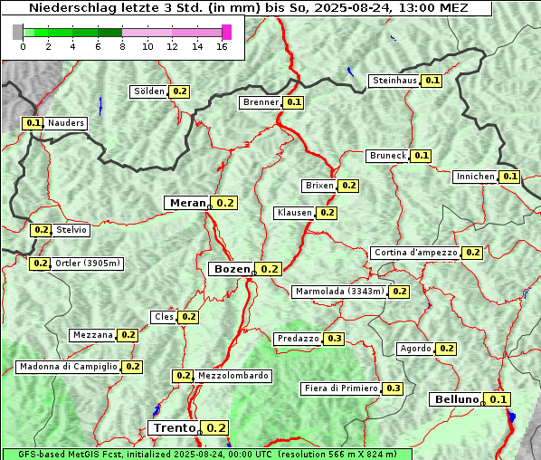 Niederschlag, 24. 8. 2025