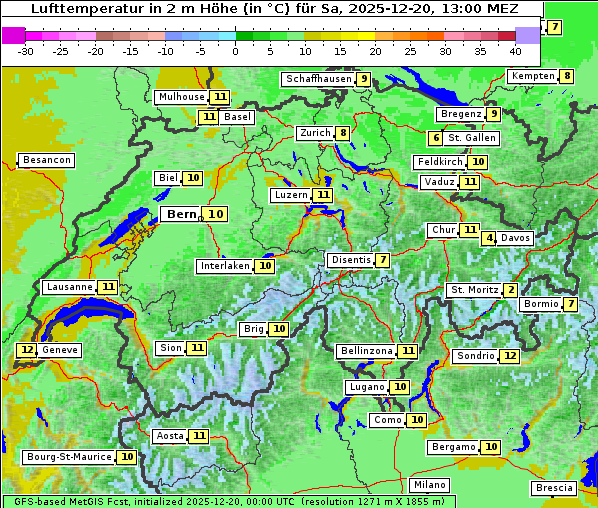 Temperatur, 20. 12. 2025