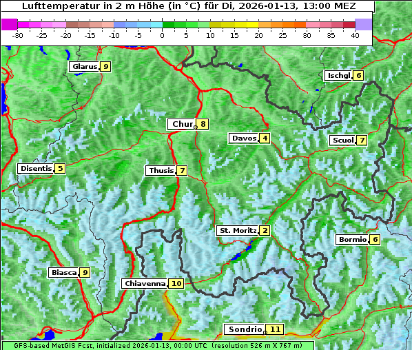 Temperatur, 13. 1. 2026