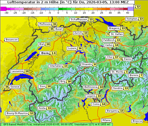 Temperatur, 5. 3. 2026