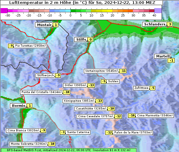 Temperatur, 22. 12. 2024