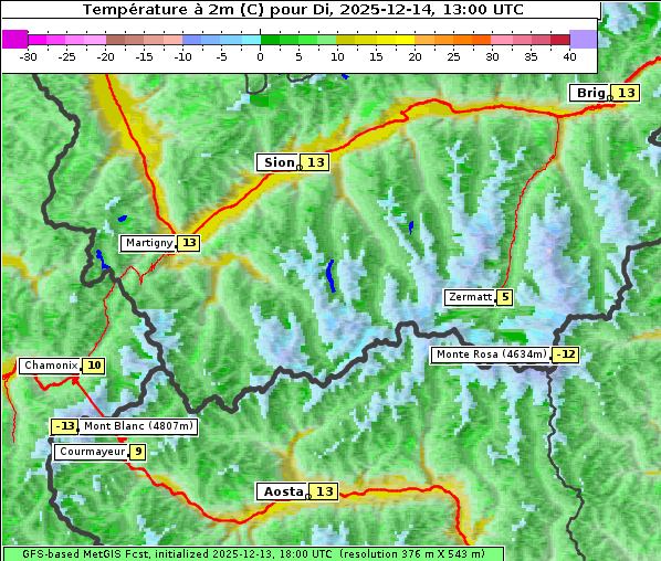 Temperatur, 14. 12. 2025