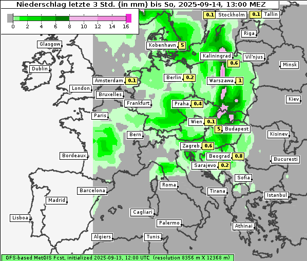 Niederschlag, 14. 9. 2025