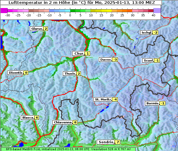 Temperatur, 13. 1. 2025