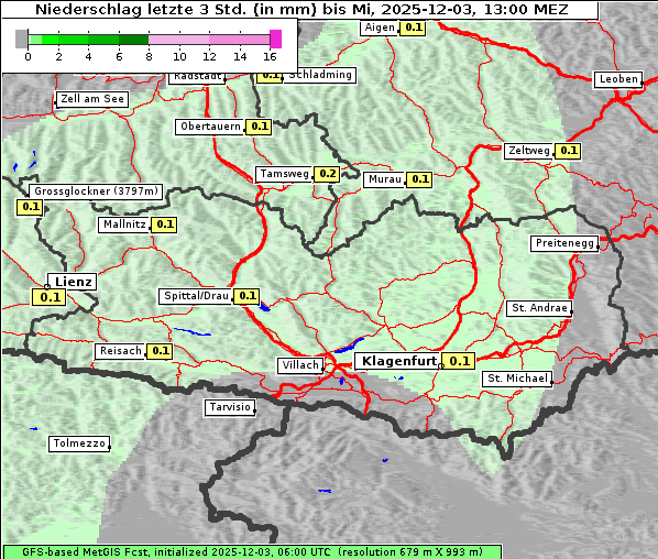 Niederschlag, 3. 12. 2025