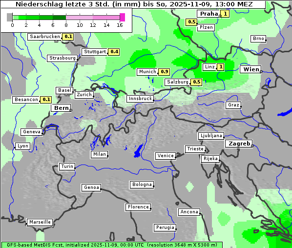 Niederschlag, 9. 11. 2025