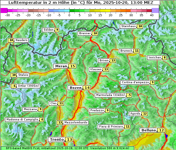 Temperatur, 20. 10. 2025