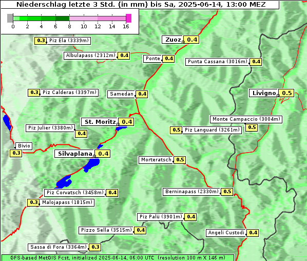 Niederschlag, 14. 6. 2025