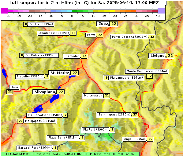 Temperatur, 14. 6. 2025