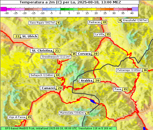 Temperatur, 18. 8. 2025