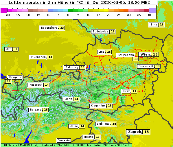Temperatur, 5. 3. 2026