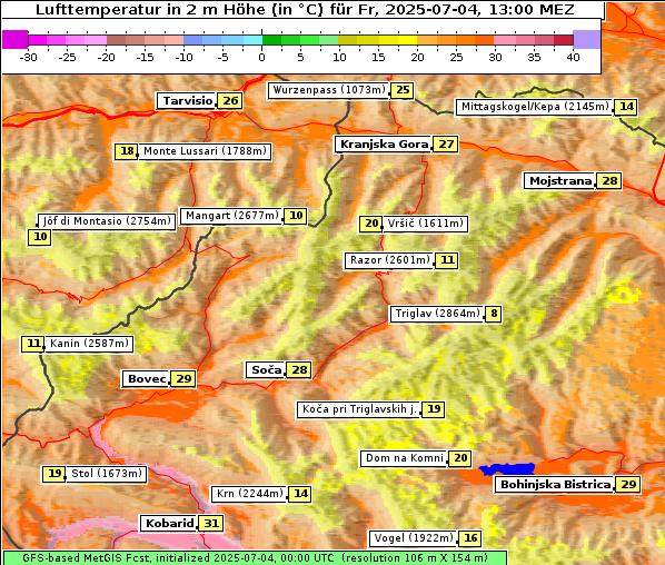 Temperatur, 4. 7. 2025