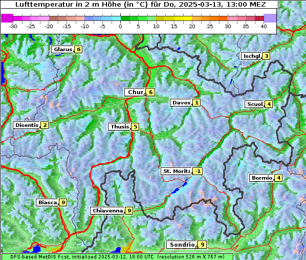 Temperatur, 13. 3. 2025