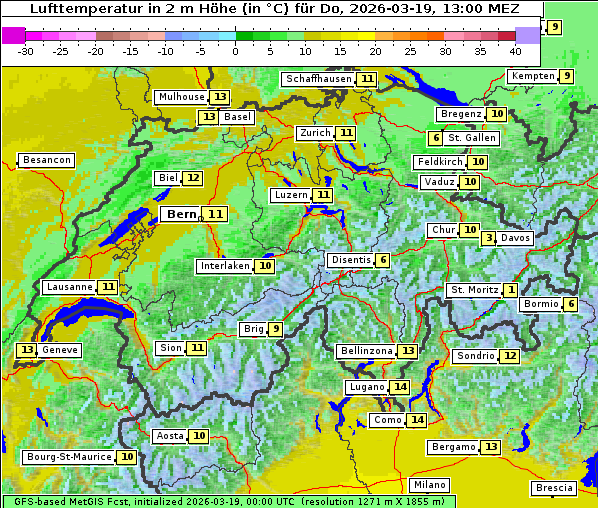 Temperatur, 19. 3. 2026