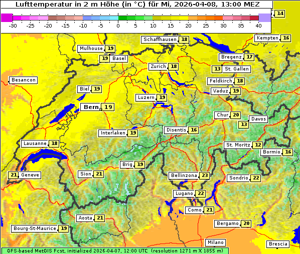 Temperatur, 8. 4. 2026