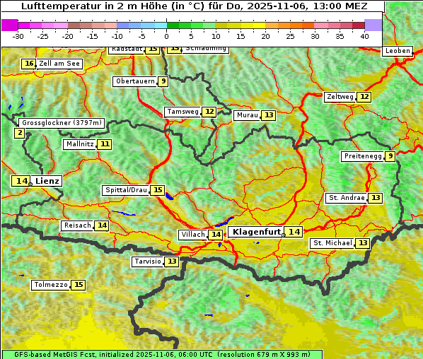 Temperatur, 6. 11. 2025