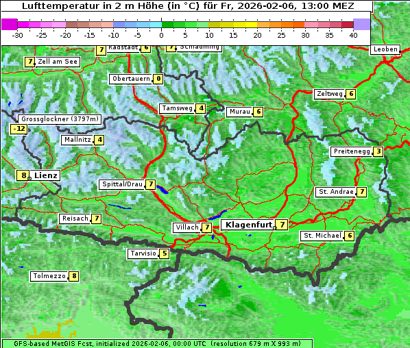 Temperatur, 6. 2. 2026
