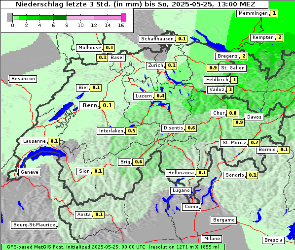 Niederschlag, 25. 5. 2025