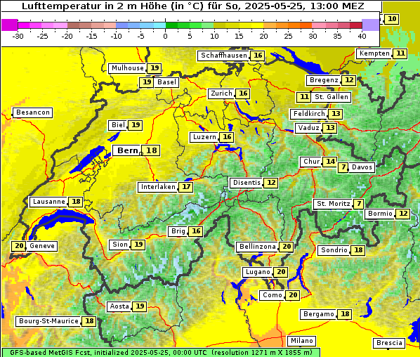 Temperatur, 25. 5. 2025