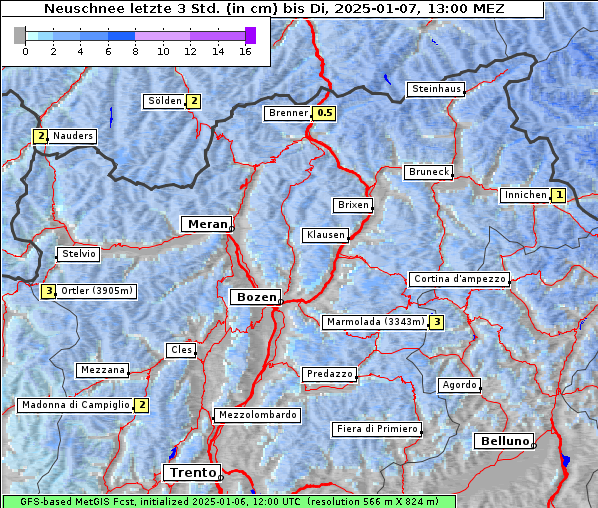 Neuschnee, 7. 1. 2025