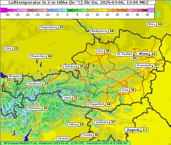 Temperatur, 6. 3. 2025