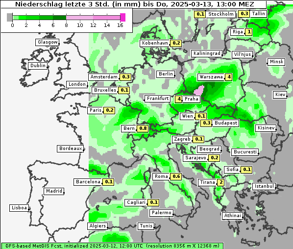 Niederschlag, 13. 3. 2025