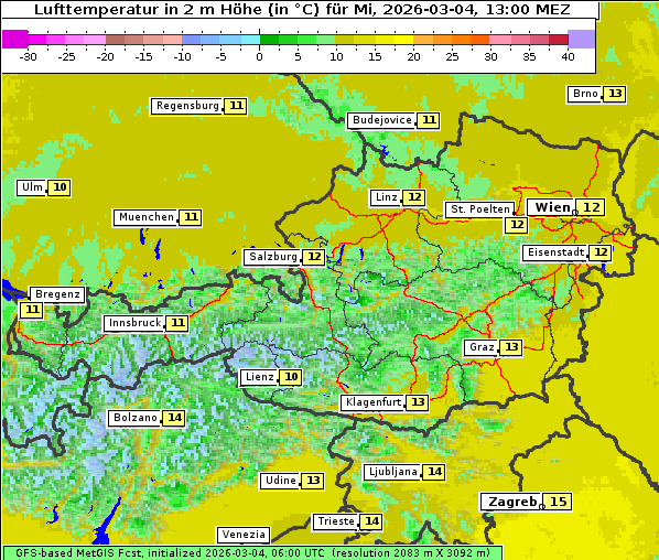 Temperatur, 4. 3. 2026
