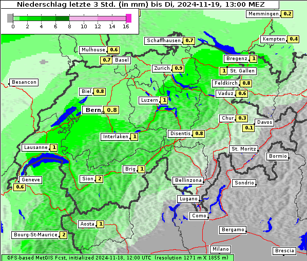 Niederschlag, 19. 11. 2024