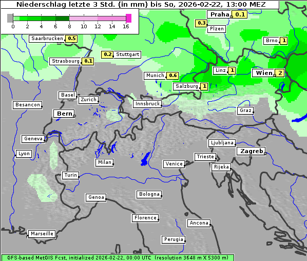 Niederschlag, 22. 2. 2026