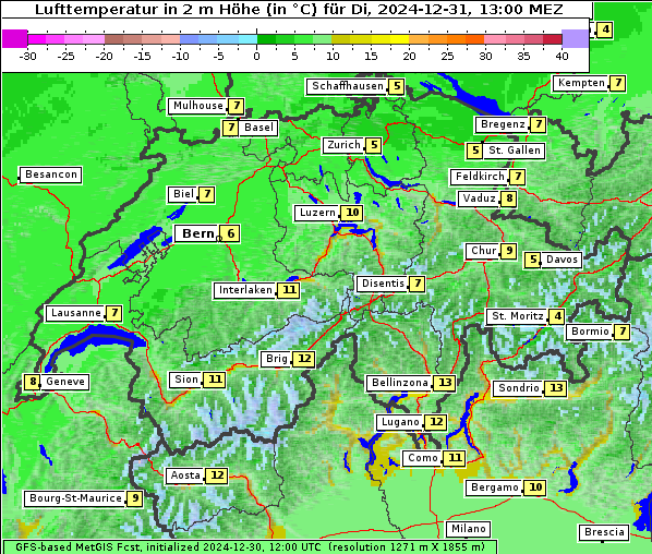 Temperatur, 31. 12. 2024