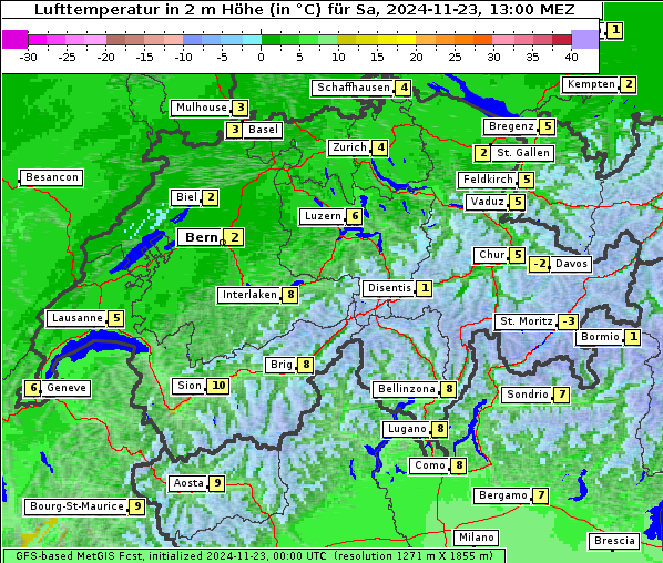 Temperatur, 23. 11. 2024