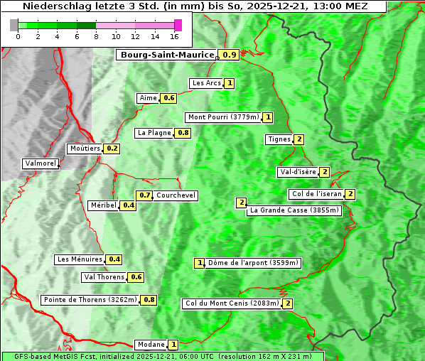 Niederschlag, 21. 12. 2025