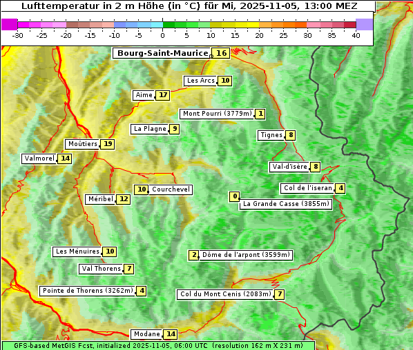 Temperatur, 5. 11. 2025