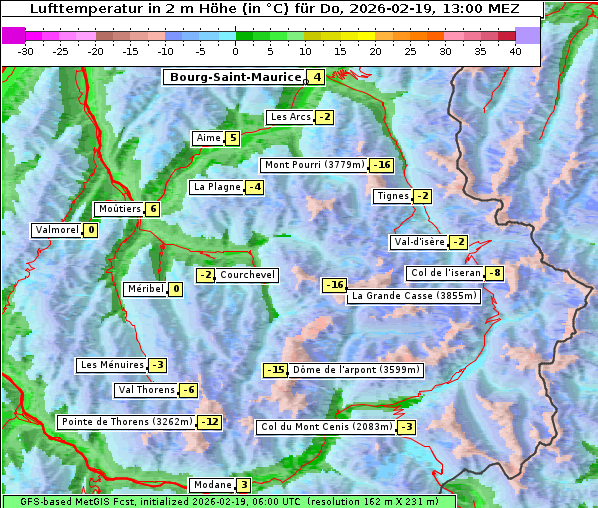 Temperatur, 19. 2. 2026