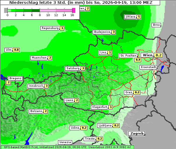 Niederschlag, 19. 4. 2026