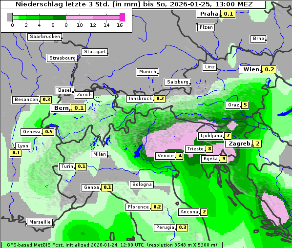Niederschlag, 25. 1. 2026