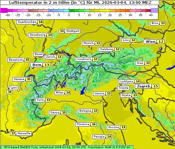 Temperatur, 4. 3. 2026