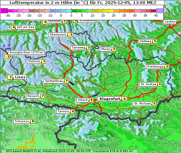 Temperatur, 5. 12. 2025