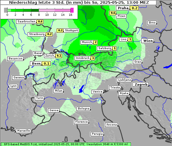 Niederschlag, 25. 5. 2025