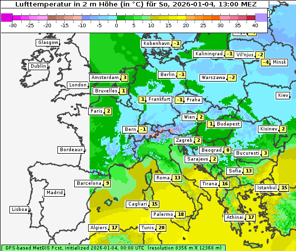 Temperatur, 4. 1. 2026