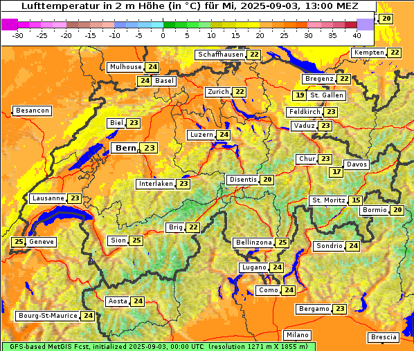 Temperatur, 3. 9. 2025